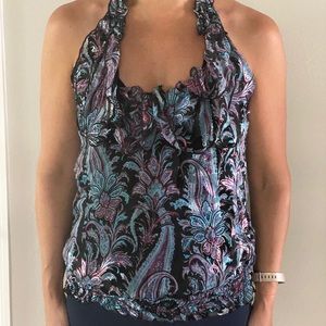 ARDEN B paisley halter top